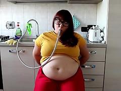 Force belly inflation, taylormadeclips, cum inflation