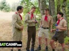 Boys At Camp - Horny Camp Leaders Tricked And Fucked Jack Bailey and Grey Gold In Wild Gay Foursome
