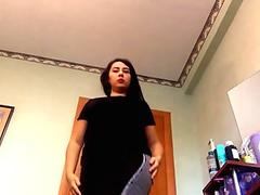 BBW Latina make hot morning exercise