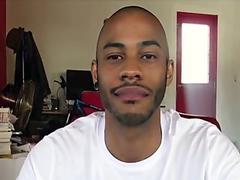 Ebony Dude With Two Latin Cocks In His Mouth