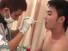 Asian twinks ass fondled by doctor