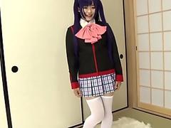 Crazy Japanese whore in Incredible Stockings, Cosplay JAV movie